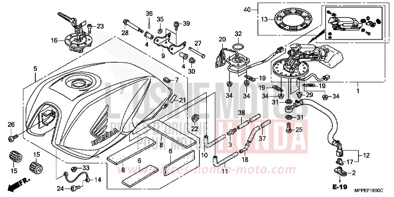 KRAFTSTOFFTANK von CB1300 Super Bold'or ABS PEARL SUNBEAM WHITE (NHA66KF) von 2010